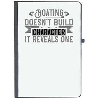                       UDNAG Ruled Notebook Diary 'Boating | Boating doesnt build character, it reveals one', [A5 80Pages 80GSM]                                              