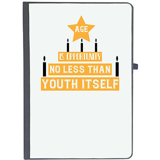                       UDNAG Ruled Notebook Diary 'Birthday | Age is opportunity no less than youth itself', [A5 80Pages 80GSM]                                              