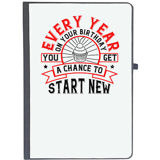                      UDNAG Ruled Notebook Diary 'Birthday | Every year on your birthday, you get a chance to start new', [A5 80Pages 80GSM]                                              