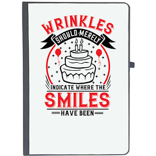                       UDNAG Ruled Notebook Diary 'Birthday | Wrinkles should merely indicate where the smiles have been', [A5 80Pages 80GSM]                                              