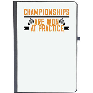                       UDNAG Ruled Notebook Diary 'Badminton | Championships are won at practice', [A5 80Pages 80GSM]                                              