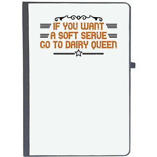                       UDNAG Ruled Notebook Diary 'Badminton | If you want a soft serve, go to Dairy', [A5 80Pages 80GSM]                                              