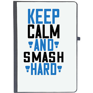                       UDNAG Ruled Notebook Diary 'Badminton | Keep calm and smash hard', [A5 80Pages 80GSM]                                              