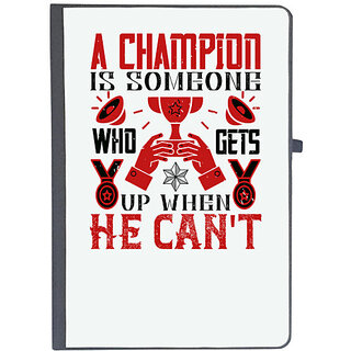                       UDNAG Ruled Notebook Diary 'Team Coach | A champion is someone who gets up when he can't', [A5 80Pages 80GSM]                                              