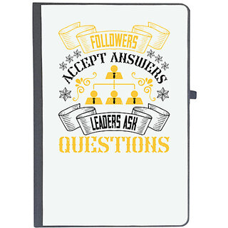                       UDNAG Ruled Notebook Diary 'Team Coach | Followers accept answers. Leaders ask questions', [A5 80Pages 80GSM]                                              