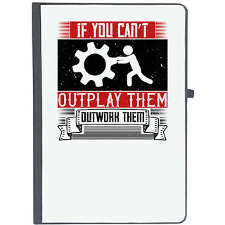                       UDNAG Ruled Notebook Diary 'Team Coach | If you cant outplay them, outwork them', [A5 80Pages 80GSM]                                              