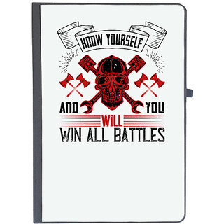                       UDNAG Ruled Notebook Diary 'Team Coach | Know yourself and you will win all battles', [A5 80Pages 80GSM]                                              