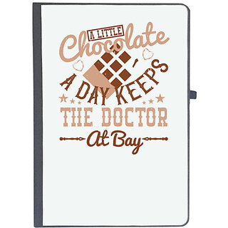                       UDNAG Ruled Notebook Diary 'Chocolate | A little chocolate a day keeps the doctor at bay', [A5 80Pages 80GSM]                                              