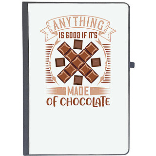                       UDNAG Ruled Notebook Diary 'Chocolate | Anything is good if it's made of chocolate', [A5 80Pages 80GSM]                                              