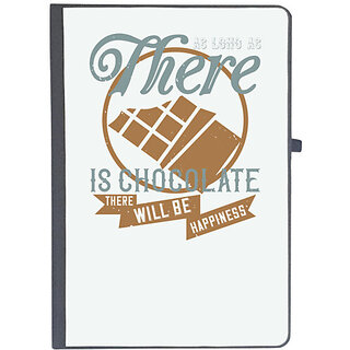                       UDNAG Ruled Notebook Diary 'Chocolate | As long as there is chocolate, there will be happiness', [A5 80Pages 80GSM]                                              
