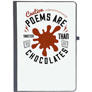                       UDNAG Ruled Notebook Diary 'Chocolate | Caution Poems are sweeter than chocolates', [A5 80Pages 80GSM]                                              