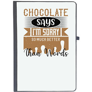                      UDNAG Ruled Notebook Diary 'Chocolate | Chocolate says I'm sorry so much better than words', [A5 80Pages 80GSM]                                              