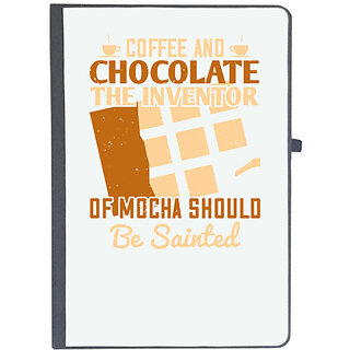                       UDNAG Ruled Notebook Diary 'Chocolate | Coffee and chocolatethe inventor of mocha should be sainted', [A5 80Pages 80GSM]                                              
