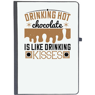                       UDNAG Ruled Notebook Diary 'Chocolate | Drinking hot chocolate is like drinking kisses', [A5 80Pages 80GSM]                                              