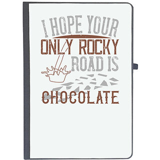                       UDNAG Ruled Notebook Diary 'Chocolate | I hope your only rocky road is chocolate', [A5 80Pages 80GSM]                                              