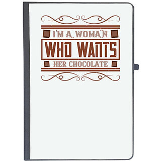                       UDNAG Ruled Notebook Diary 'Chocolate | I'm a woman who wants her chocolate', [A5 80Pages 80GSM]                                              