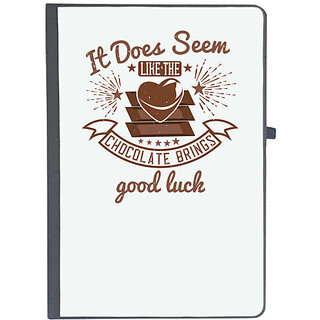                       UDNAG Ruled Notebook Diary 'Chocolate | It does seem like the chocolate brings good luck', [A5 80Pages 80GSM]                                              