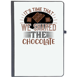                       UDNAG Ruled Notebook Diary 'Chocolate | It's time that we shared the chocolate', [A5 80Pages 80GSM]                                              