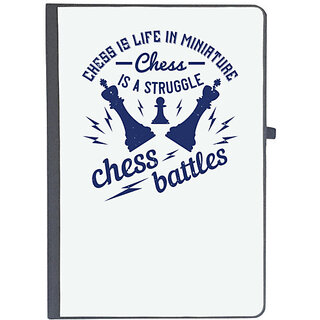                       UDNAG Ruled Notebook Diary 'Chess | Chess is life in miniature. Chess is a struggle, chess battles', [A5 80Pages 80GSM]                                              
