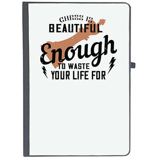                       UDNAG Ruled Notebook Diary 'Chess | Chess is beautiful enough to waste your life for', [A5 80Pages 80GSM]                                              