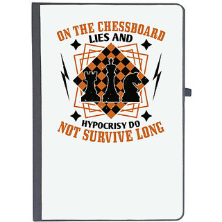                       UDNAG Ruled Notebook Diary 'Chess | On the chessboard, lies and hypocrisy do not survive long', [A5 80Pages 80GSM]                                              
