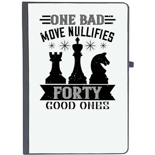                       UDNAG Ruled Notebook Diary 'Chess | One bad move nullifies forty good ones', [A5 80Pages 80GSM]                                              