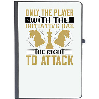                       UDNAG Ruled Notebook Diary 'Chess | Only the player with the initiative has the right to attack', [A5 80Pages 80GSM]                                              