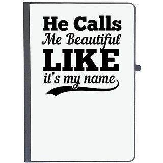                       UDNAG Ruled Notebook Diary 'Couple | He calls me beautiful like its my name', [A5 80Pages 80GSM]                                              