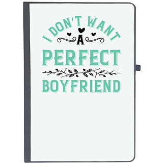                       UDNAG Ruled Notebook Diary 'Couple | I dont want a perfect boyfriend', [A5 80Pages 80GSM]                                              