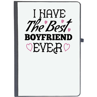                       UDNAG Ruled Notebook Diary 'Couple | I have the best boyfriend ever', [A5 80Pages 80GSM]                                              