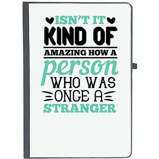                       UDNAG Ruled Notebook Diary 'Couple | Isnt it kind of amazing how a person who was once a stranger', [A5 80Pages 80GSM]                                              