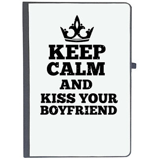                       UDNAG Ruled Notebook Diary 'Couple | Keep calm and kiss your boyfriend', [A5 80Pages 80GSM]                                              