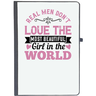                       UDNAG Ruled Notebook Diary 'Couple | Real men dont love the most beautiful girl in the world', [A5 80Pages 80GSM]                                              
