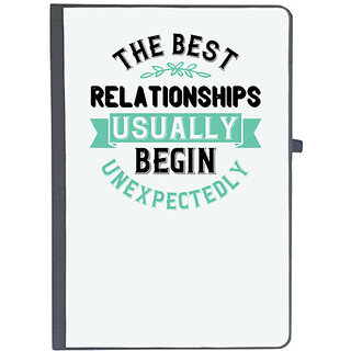                       UDNAG Ruled Notebook Diary 'Couple | The best relationships usually begin unexpectedly', [A5 80Pages 80GSM]                                              