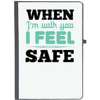                       UDNAG Ruled Notebook Diary 'Couple | When Im with you, I feel safe', [A5 80Pages 80GSM]                                              