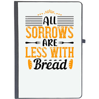                       UDNAG Ruled Notebook Diary 'Cooking | All sorrows are less with bread', [A5 80Pages 80GSM]                                              