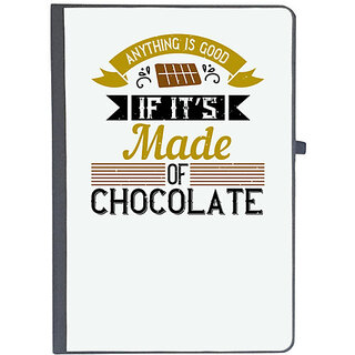                       UDNAG Ruled Notebook Diary 'Cooking | Anything is good if its made of chocolate', [A5 80Pages 80GSM]                                              