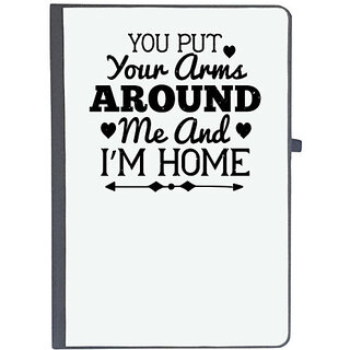                       UDNAG Ruled Notebook Diary 'Couple | You put your arms around me and Im home', [A5 80Pages 80GSM]                                              