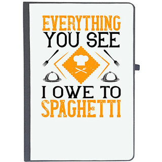                       UDNAG Ruled Notebook Diary 'Cooking | Everything you see I owe to spaghetti', [A5 80Pages 80GSM]                                              