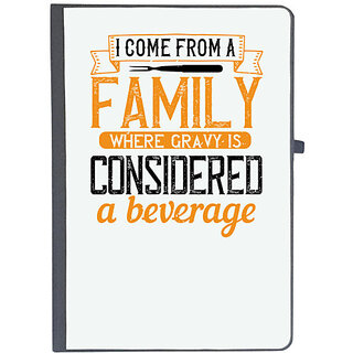                       UDNAG Ruled Notebook Diary 'Cooking | I come from a family where gravy is considered a beverage', [A5 80Pages 80GSM]                                              