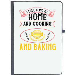                       UDNAG Ruled Notebook Diary 'Cooking | i love being at home and cooking and baking', [A5 80Pages 80GSM]                                              