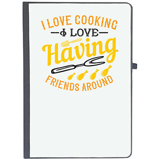                      UDNAG Ruled Notebook Diary 'Cooking | I love cooking. I love having friends around', [A5 80Pages 80GSM]                                              