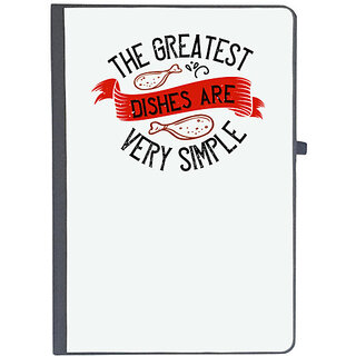                       UDNAG Ruled Notebook Diary 'Cooking | The greatest dishes are very simple', [A5 80Pages 80GSM]                                              