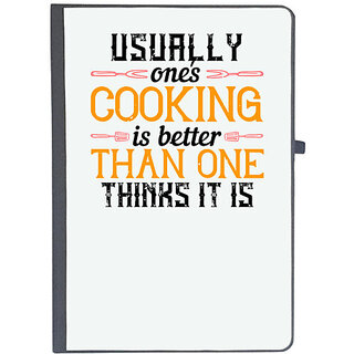                       UDNAG Ruled Notebook Diary 'Cooking | Usually, one's cooking is better than one thinks it is', [A5 80Pages 80GSM]                                              