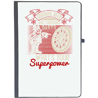                       UDNAG Ruled Notebook Diary 'Dart | Drinking Beer And Throwing Darts What's Your Superpower', [A5 80Pages 80GSM]                                              
