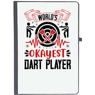                      UDNAG Ruled Notebook Diary 'Dart | World's okayest dart player', [A5 80Pages 80GSM]                                              