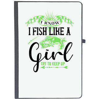                       UDNAG Ruled Notebook Diary 'Girls trip | i know i fish like a girl try to keep up', [A5 80Pages 80GSM]                                              