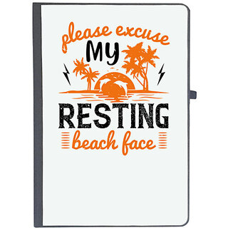                       UDNAG Ruled Notebook Diary 'Girls trip | please excuse my resting beach face', [A5 80Pages 80GSM]                                              