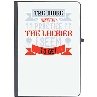                       UDNAG Ruled Notebook Diary 'Golf | The more I work and practice, the luckier I seem to get', [A5 80Pages 80GSM]                                              