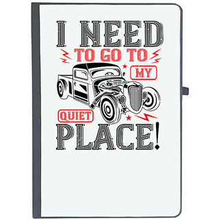                       UDNAG Ruled Notebook Diary 'Hot Rod Car | I need to go to my quiet place!', [A5 80Pages 80GSM]                                              